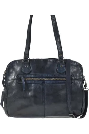 Bear Design Umhängetasche "Lieke" Cow Lavato Leder, Handtasche, 2 getrennte Fächer, Schultertasche 33x25cm, dunkelblau - Verkäufer: Ordnung und mehr