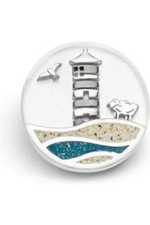 DUR Charm-Einhänger Schmuck: Element Strandwellen "Pilsumer Leuchturm" mit Strandsand - Verkäufer: Strandsandschmuck