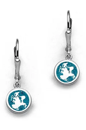 DUR Ohrring-Set Schmuck: Ohrringe, Ohrhänger "Rügen", 10 mm, mit blauem Steinsand - Verkäufer: Strandsandschmuck