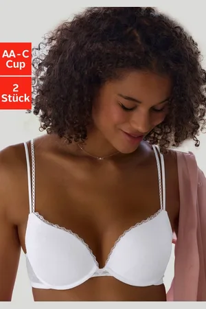 Petite Fleur Push-up-BH (Packung, 2-tlg., 2 Stück) aus süßem Herzchen-Mesh mit edlen Spaghettiträgern, sexy Dessous