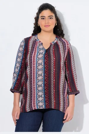 Ulla Popken Tunika Tunika bedruckt Rundhals Knöpfe 3/4-Arm - Verkäufer: Popken Fashion Group