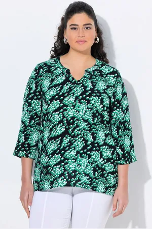 Ulla Popken Tunika Tunika bedruckt Rundhals Knöpfe 3/4-Arm - Verkäufer: Popken Fashion Group