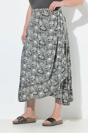 Ulla Popken Maxirock Maxirock Volantsaum vorne kürzer - Verkäufer: Popken Fashion Group
