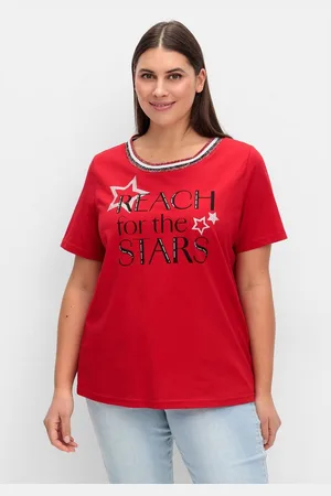 Sheego T-Shirt Große Größen mit Frontdruck und Glitzerdetails