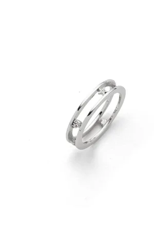 DUR Fingerring Schmuck:Ring, Bandring "Maritim", rhodiniert, R6021 - Verkäufer: Strandsandschmuck