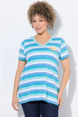 Ulla Popken T-Shirt Ringelshirt Sonne A-Linie V-Ausschnitt Halbarm - Verkäufer: Popken Fashion Group