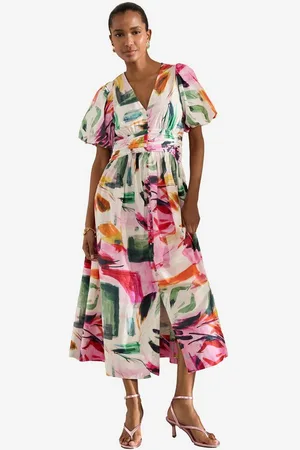 Next Maxikleid Festliches Maxikleid mit Puffärmeln und Knöpfen (1-tlg) - Verkäufer: Germany GmbH