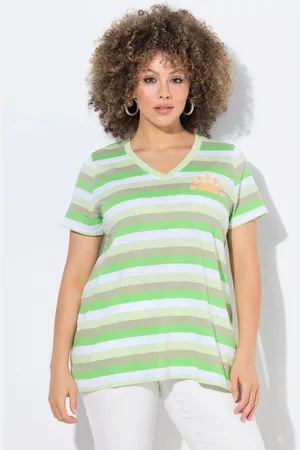 Ulla Popken T-Shirt Ringelshirt Sonne A-Linie V-Ausschnitt Halbarm - Verkäufer: Popken Fashion Group