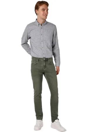 Colins Stretch-Jeans Karl Straight Fit Low Waist Straight Leg Grüne Herren Jeans Hose - Verkäufer: MegaMerchant
