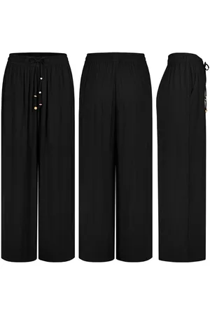 Eight2Nine Chinos Damen Luftige Sommerhose Freizeit Weit geschnitten Stoffhose Musselin - Verkäufer: fashion-victim-style