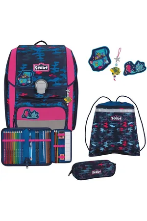 Scout Schulranzen Genius DIN - Schulranzen Set 4 tlg. mit Turnbeutel (Magic Sea) - Verkäufer: Markenkoffer