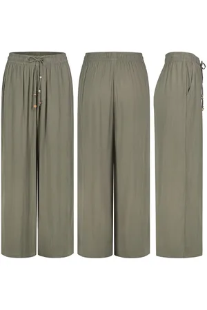 Eight2Nine Chinos Damen Luftige Sommerhose Freizeit Weit geschnitten Stoffhose Musselin - Verkäufer: fashion-victim-style