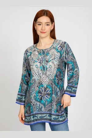 VICCI Germany Tunika im Seidenmix mit Paisleydruck und floraler Handstickerei - Verkäufer: GUTEMARKEN