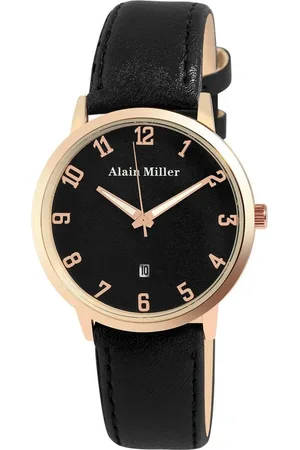 Alain Miller Quarzuhr 2900265 Herrenuhr mit Band aus Lederimitat, schwarz - Verkäufer: Shaghafi GmbH