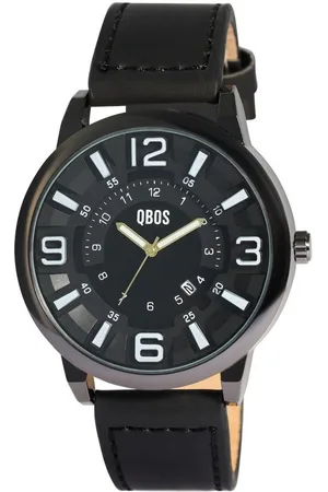 QBOS Quarzuhr 2900251 Herrenuhr mit Lederimitationsband, braun - Verkäufer: Shaghafi GmbH