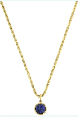 Amor Kette mit Anhänger Kugel, Kordelkettengliederung, 2038278, mit Lapislazuli