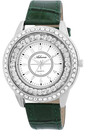 Adrina Quarzuhr 1900314 Lederimitat Armband, Metall, Simili, silberfarbenes - Verkäufer: Shaghafi GmbH
