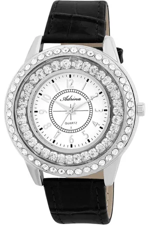 Adrina Quarzuhr 1900314 Lederimitat Armband, Metall, Simili, silberfarbenes - Verkäufer: Shaghafi GmbH