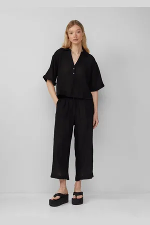 QS by s.Oliver 7/8-Hose Strukturierte Culotte aus Viskosemix Gummizug - Verkäufer: s.Oliver