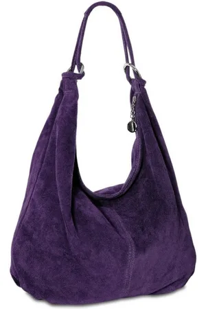 CASPAR Schultertasche Damen Vintage Leder Tasche Hobo Bag - CLASSIC LINE - Modell No.617, 100% italienisches Veloursleder, samtig weich, angenehmer Tragekomfort - Verkäufer: & SIKORA