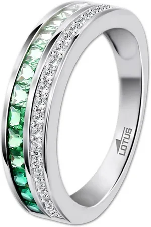 Lotus Silberring Ring Zirkoniastein 925 (Fingerring), Ring Zirkoniastein 925 Sterling Silber, Farbe: silber, grün - Verkäufer: Fit4Style Silberschmuck - IMPPAC