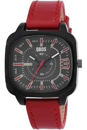 QBOS Quarzuhr 2900278 Lederimitat Armband, Metall, schwarzes Gehäuse - Verkäufer: Shaghafi GmbH
