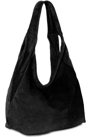 CASPAR Schultertasche Große Damen Ledertasche Hobo Bag - PREMIUM LINE - Modell No.618, samtig weich, angenehmer Tragekomfort, 100% italienisches Veloursleder - Verkäufer: & SIKORA