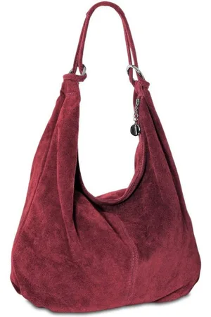 CASPAR Schultertasche Damen Vintage Leder Tasche Hobo Bag - CLASSIC LINE - Modell No.617, 100% italienisches Veloursleder, samtig weich, angenehmer Tragekomfort - Verkäufer: & SIKORA