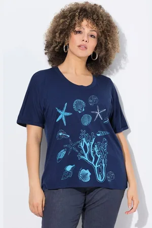 Ulla Popken T-Shirt T-Shirt Meerestiere Oversized Rundhals Halbarm - Verkäufer: Popken Fashion Group