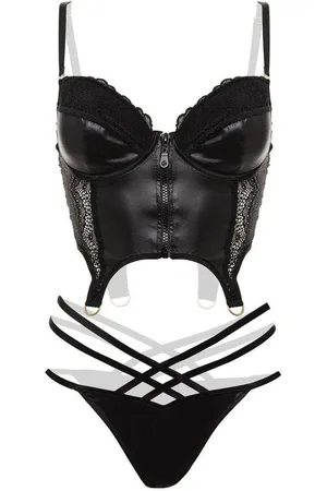 Christine le Duc Corsage Christine Wetlook Bustier-Set Monroe - Schwarz (1-tlg) - Verkäufer: AMORELIE