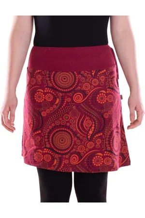 Vishes Minirock Damen Mini-Rock Baumwolle Mandala-Muster extra breiter Bund mit Kordel Alternative Bekleidung, Ethno, Hippie, Retro Style - Verkäufer: - Alternative Bekleidung