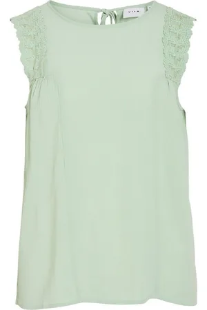VILA Blusenshirt Elegantes Design mit Spitzenbesatz und Rückenschnürung VIPERNILLU O-NECK TOP - Verkäufer: ARIZONAS