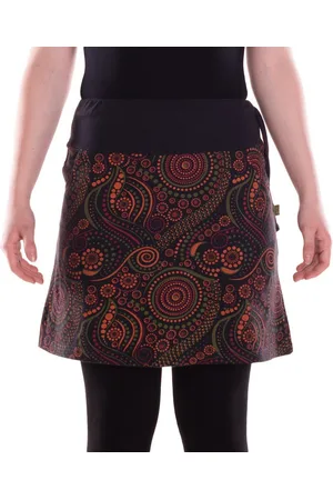 Vishes Minirock Damen Mini-Rock Baumwolle Mandala-Muster extra breiter Bund mit Kordel Alternative Bekleidung, Ethno, Hippie, Retro Style - Verkäufer: - Alternative Bekleidung