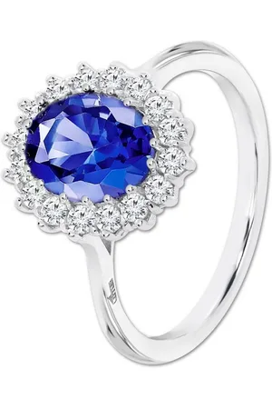 Lotus Silberring Ring 925 Silber Lotus (Fingerring), Ring Zirkoniastein 925 Sterling Silber, Farbe: silber, blau - Verkäufer: Fit4Style Silberschmuck - IMPPAC