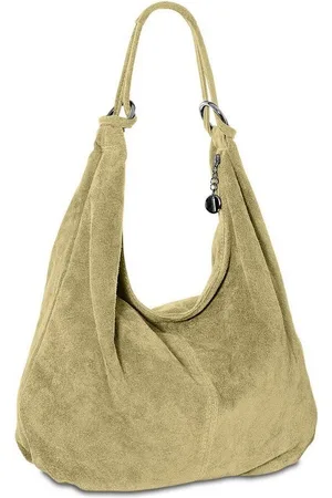 CASPAR Schultertasche Damen Vintage Leder Tasche Hobo Bag - CLASSIC LINE - Modell No.617, 100% italienisches Veloursleder, samtig weich, angenehmer Tragekomfort - Verkäufer: & SIKORA