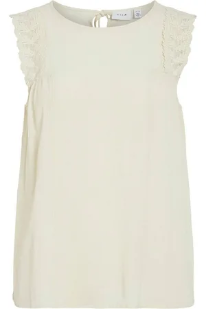 VILA Blusenshirt Elegantes Design mit Spitzenbesatz und Rückenschnürung VIPERNILLU O-NECK TOP - Verkäufer: ARIZONAS