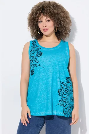 Ulla Popken Longtop Top Mandalas A-Linie Rundhals ärmellos - Verkäufer: Popken Fashion Group