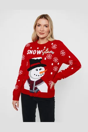 Threadbare Rundhalspullover THB Ladies Xmas Jumper Snowman (1-tlg) mit tollem Weihnachtsmotiv - Verkäufer: onQuality