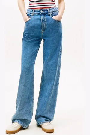 Tommy Hilfiger Relax-fit-Jeans Mia Mid Rise Relaxed Straight in blauer Waschung, mit Hammerschlaufe