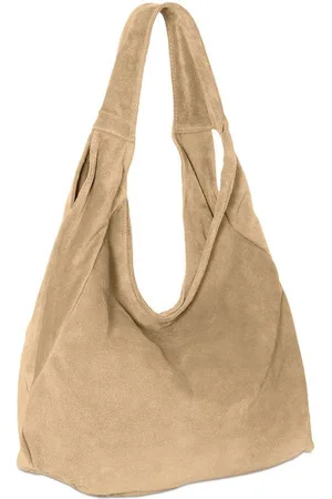CASPAR Schultertasche Große Damen Ledertasche Hobo Bag - PREMIUM LINE - Modell No.618, samtig weich, angenehmer Tragekomfort, 100% italienisches Veloursleder - Verkäufer: & SIKORA