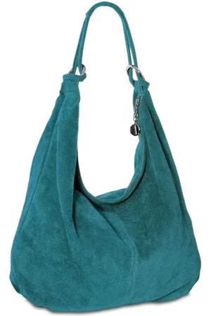 CASPAR Schultertasche Damen Vintage Leder Tasche Hobo Bag - CLASSIC LINE - Modell No.617, 100% italienisches Veloursleder, samtig weich, angenehmer Tragekomfort - Verkäufer: & SIKORA