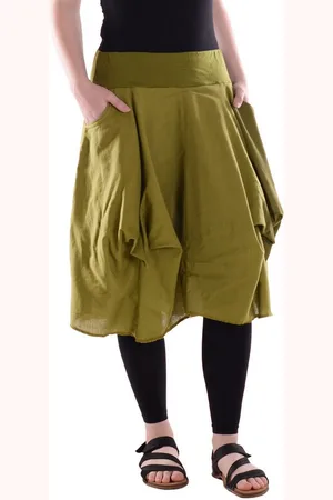 Vishes Sommerrock Damen knielanger Rock Baumwolle Vintage, Retro extra breiter Bund mit Alternative Bekleidung, Ethno, Hippie, Retro Style - Verkäufer: - Alternative Bekleidung