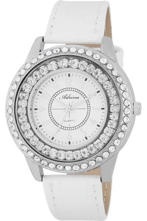 Adrina Quarzuhr 1900314 Lederimitat Armband, Metall, Simili, silberfarbenes - Verkäufer: Shaghafi GmbH