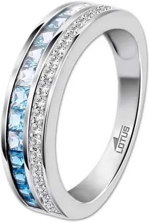 Lotus Silberring Ring Zirkoniastein 925 (Fingerring), Ring Zirkoniastein 925 Sterling Silber, Farbe: silber, blau - Verkäufer: Fit4Style Silberschmuck - IMPPAC
