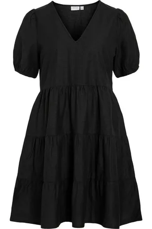 VILA Shirtkleid V-Ausschnitt mit Rüschen und Puffärmeln (lang) VIPRISILLA NEW S/S SHORT DRESS/2 - Verkäufer: ARIZONAS
