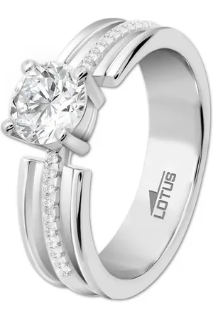 Lotus Silberring Ring 925 Silber Lotus (Fingerring), Ring Zirkoniastein 925 Sterling Silber, Farbe: silber, weiß - Verkäufer: Fit4Style Silberschmuck - IMPPAC