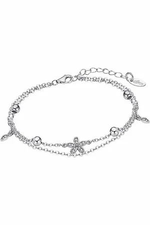 Lotus Silberarmband Armband Blume Kugeln 925 (Armband), Armband Blume, Kugeln ca. 16cm, 925 Sterling Silber, Farbe: silber - Verkäufer: Fit4Style Silberschmuck - IMPPAC