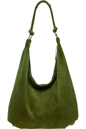 CASPAR Schultertasche Damen Vintage Leder Tasche Hobo Bag - CLASSIC LINE - Modell No.617, 100% italienisches Veloursleder, samtig weich, angenehmer Tragekomfort - Verkäufer: & SIKORA