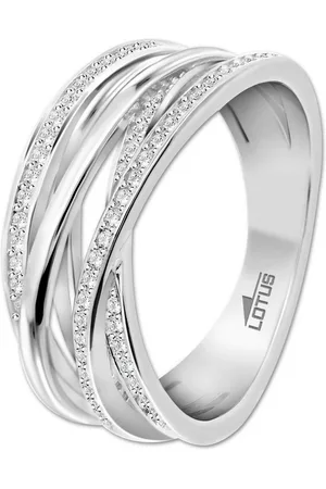 Lotus Silberring Ring 925 Silber Lotus (Fingerring), Ring Zirkoniastein 925 Sterling Silber, Farbe: silber, weiß - Verkäufer: Fit4Style Silberschmuck - IMPPAC