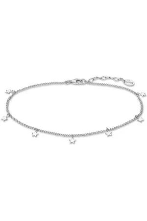 Lotus Fußkette mit Anhänger Sterne 925 Silber Lotus, Armband Sterne ca. 23cm, 925 Sterling Silber, Farbe: silber - Verkäufer: Fit4Style Silberschmuck - IMPPAC